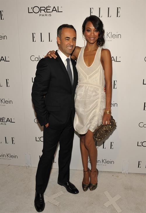 Zoe Saldana arrives for ELLE Magazine 16th Annual Women in Hollywood Tribute Oct 19, 2009  