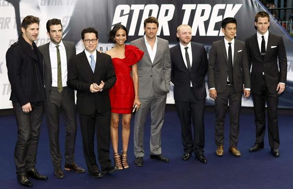 Zoe Saldana poses on the red carpet during the German premiere of the movie Star Trek April 16   