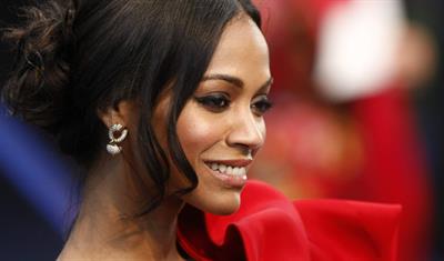 Zoe Saldana poses on the red carpet during the German premiere of the movie Star Trek April 16   