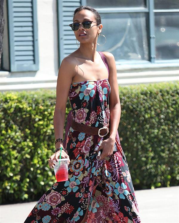 Zoe Saldana runs errands in LA August 5, 2011  