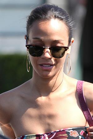Zoe Saldana runs errands in LA August 5, 2011  