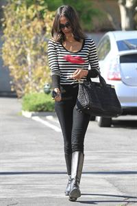 Zoe Saldana outside a Recording Studio in Hollywood 