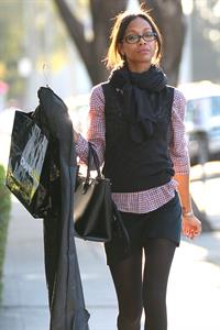 Zoe Saldana shops at Chanel in Beverly Hills December 5, 2012