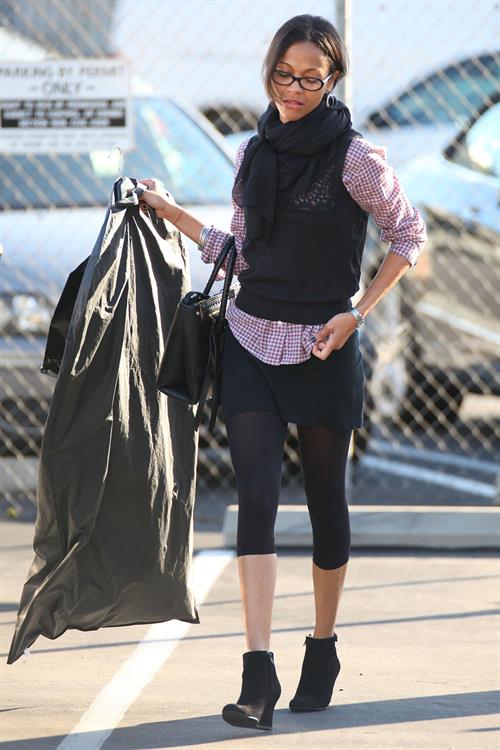 Zoe Saldana shops at Chanel in Beverly Hills December 5, 2012