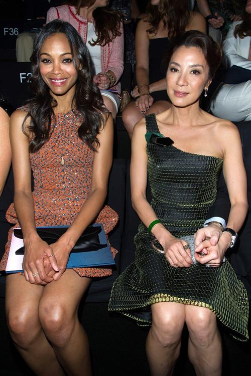 Zoe Saldana at Giorgio Armani Prive Show at PFW Haute Couture F/W 2012/13 (July 3, 2012) 