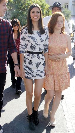 Victoria Justice set of Extra at the Grove in LA 10/26/12