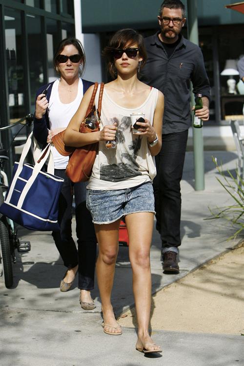 Jessica Alba leaving Caffe Luxxe in Brentwood on March 20, 2010 