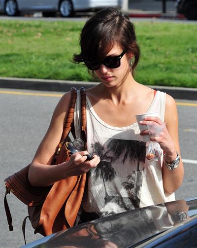 Jessica Alba leaving Caffe Luxxe in Brentwood on March 20, 2010 