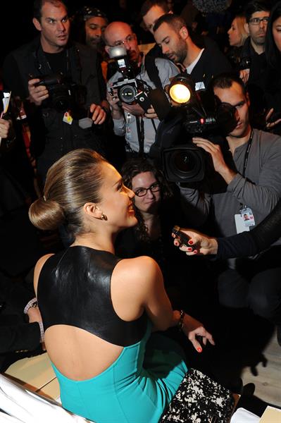 Jessica Alba Michael Kors Fall 2012 fashion show in New York on February 15, 2012 