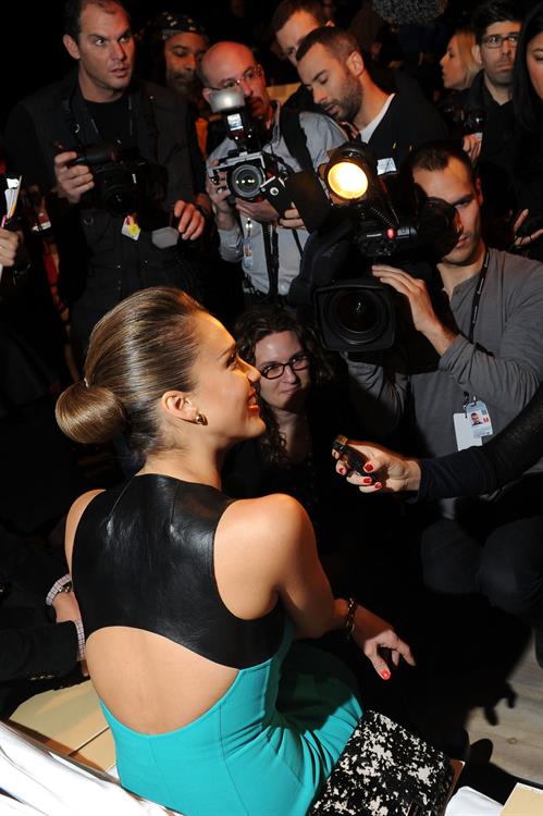 Jessica Alba Michael Kors Fall 2012 fashion show in New York on February 15, 2012 