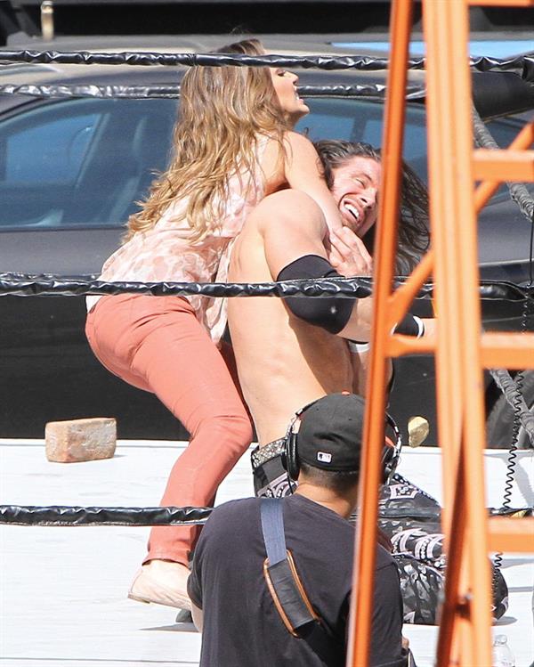 Jessica Alba wrestling in Los Angeles 09-04-12 