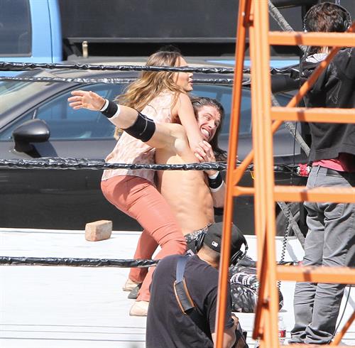 Jessica Alba wrestling in Los Angeles 09-04-12 