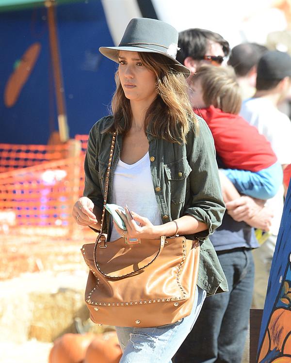 Jessica Alba – at Mr Bones Pumpkin Patch 10/12/13  