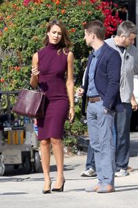 Jessica Alba “How to Make Love Like an Englishman” set candids in Los Angeles, November 4, 2013 