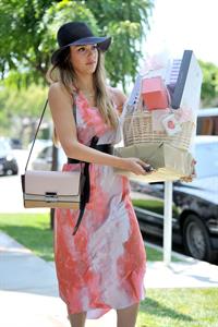 Jessica Alba shopping at Bel Bambini before heading to a baby shower in Hollywood on June 29, 2013