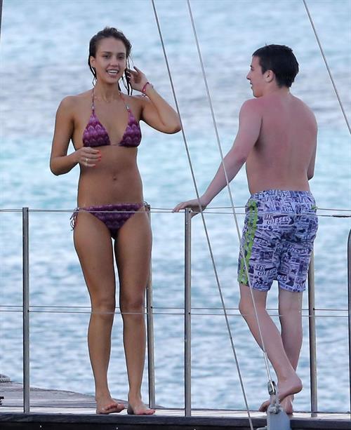 Jessica Alba bikini candids in St. Barts 4/5/13 