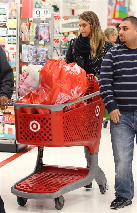 Jessica Alba Christmas shopping at Target in LA 12/20/12 