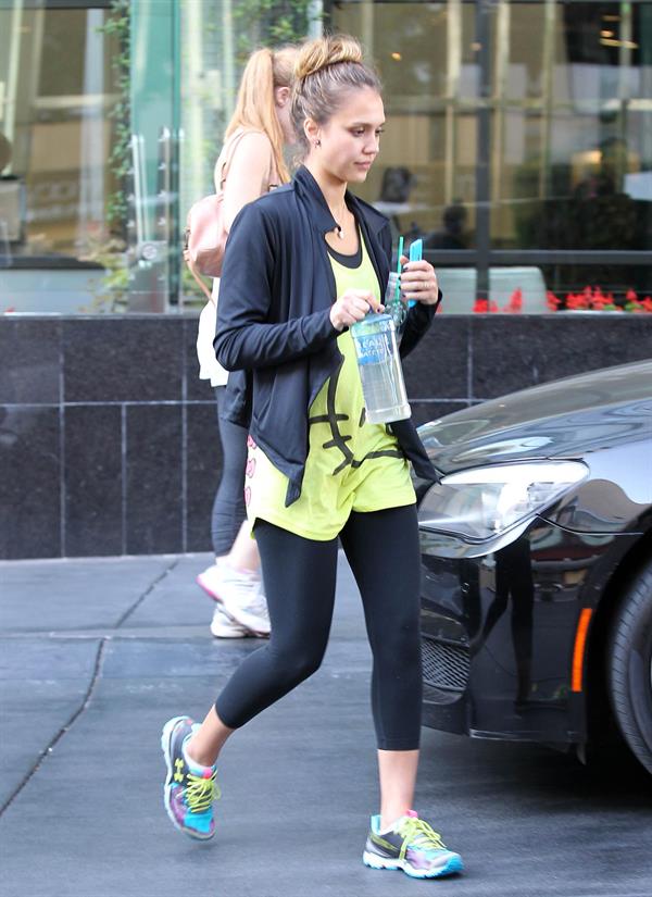 Jessica Alba  at the gym in West Hollywood 9/28/12 