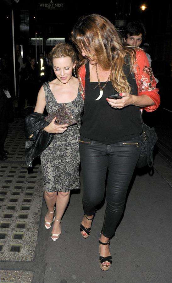 Kylie Minogue - seen leaving Whisky Mist, following a night out in London, 29072012