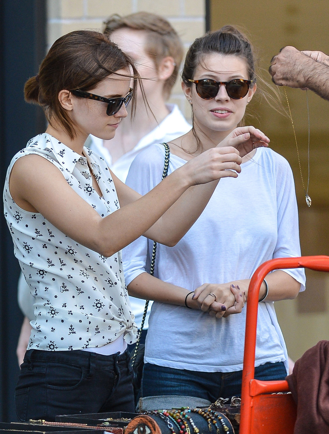 Emma Watson Shopping at a jewelry stand in the meatpacking district of New York 14.09.12