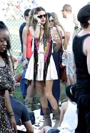 Alessandra Ambrosio at Coachella Valley Music and Arts Festival day 1 on April 15, 2011 