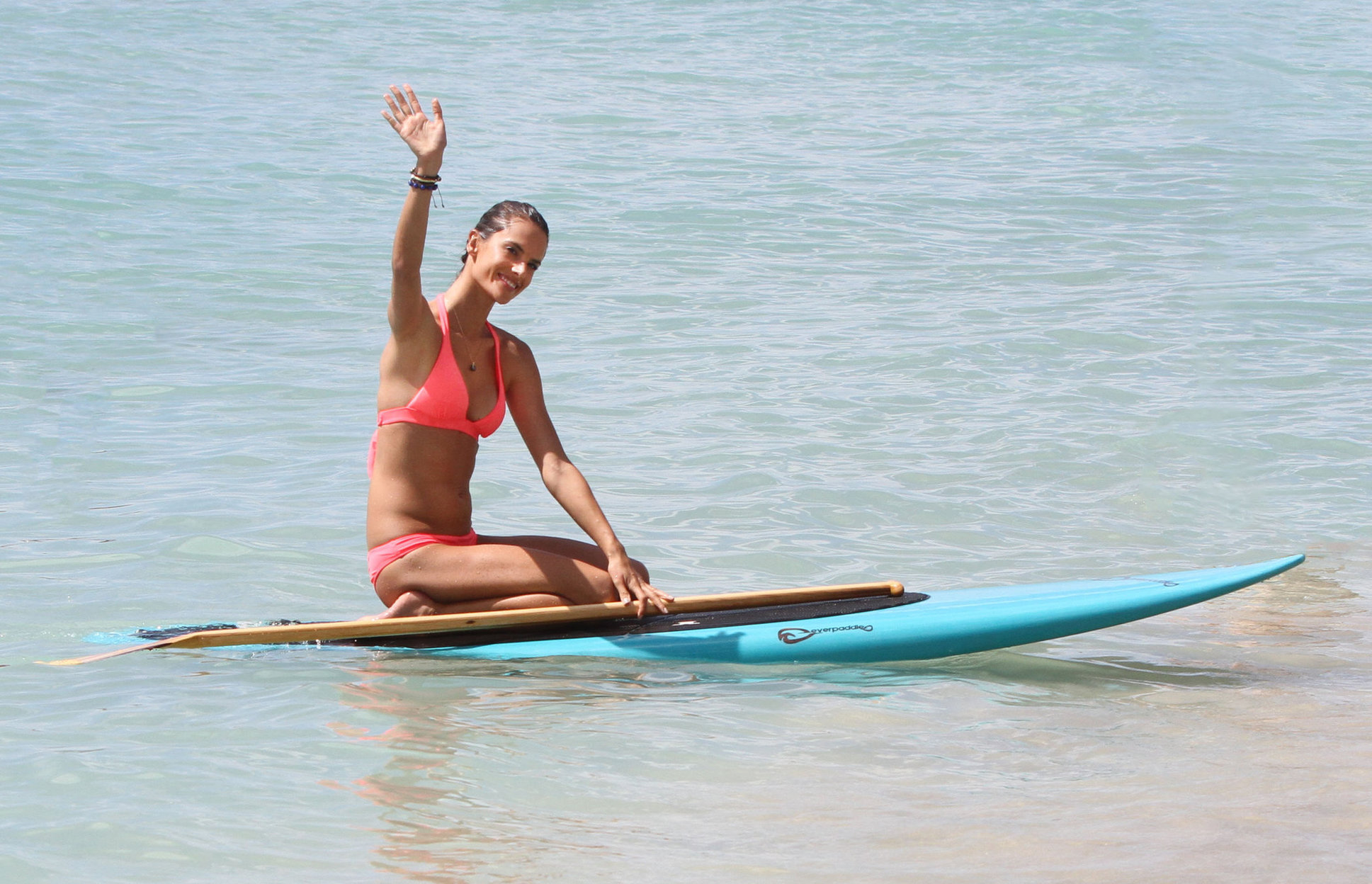 Alessandra Ambrosio paddleboarding in bikinis in Honolulu on October 12, 2011
