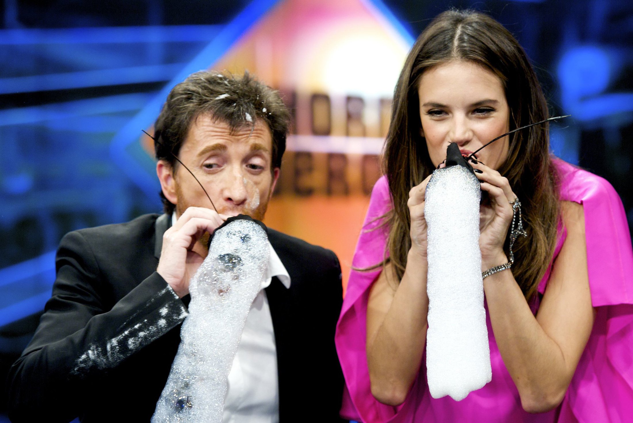 Alessandra Ambrosio on El Hormiguero tv show in Madrid 05.03.2012 