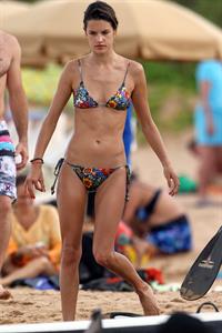Alessandra Ambrosio on the beach in Hawaii on July 28, 2010 
