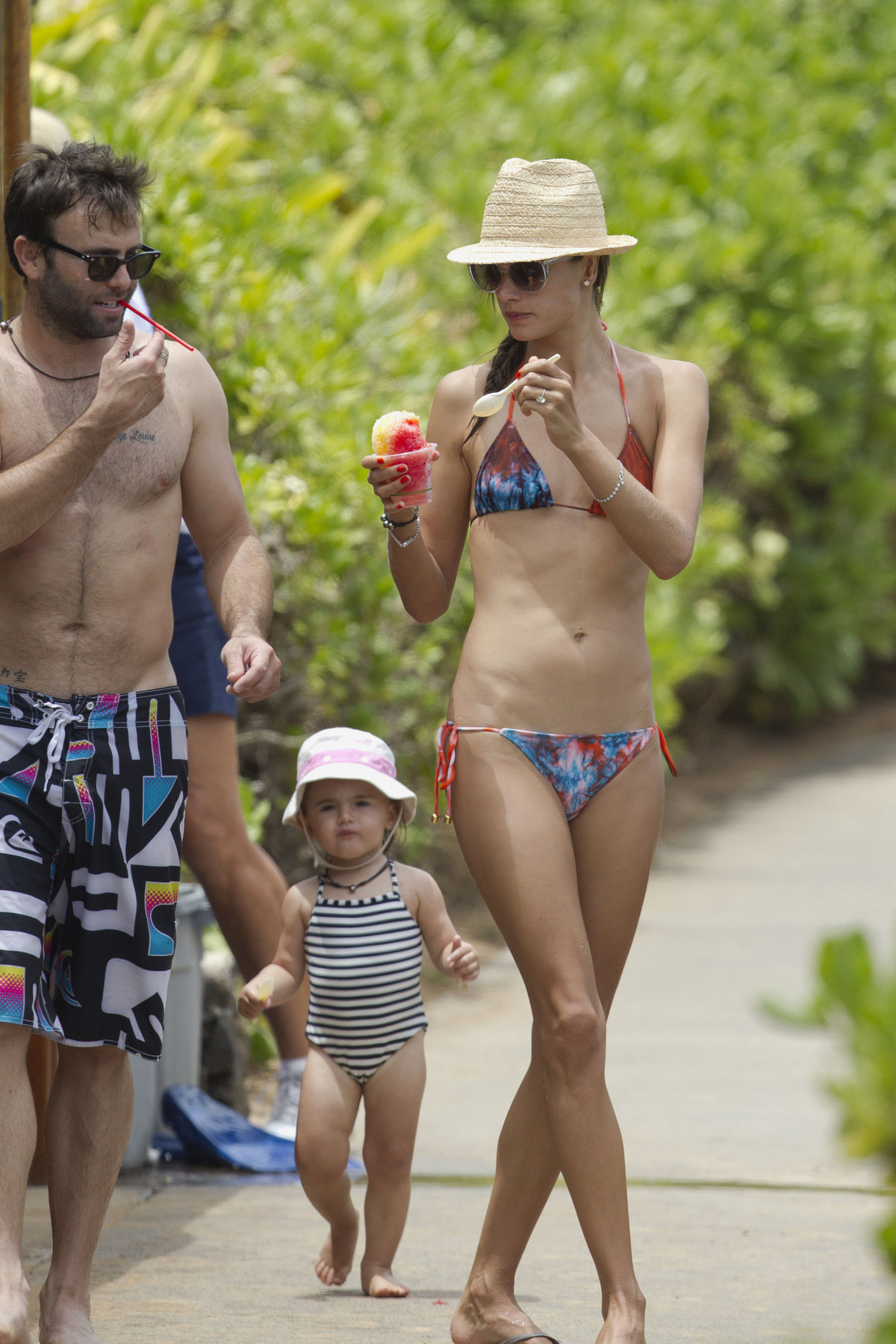 Alessandra Ambrosio on the beach in Hawaii on July 28, 2010 