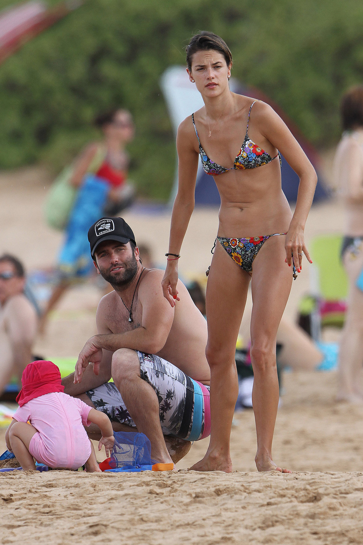 Alessandra Ambrosio on the beach in Hawaii on July 28, 2010 
