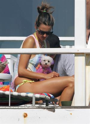 Alessandra Ambrosio playing beach volleyball in Malibu on July 7, 2012 