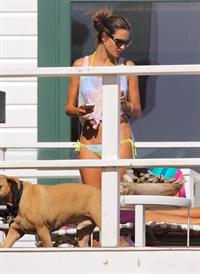 Alessandra Ambrosio playing beach volleyball in Malibu on July 7, 2012 