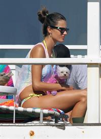 Alessandra Ambrosio playing beach volleyball in Malibu on July 7, 2012 