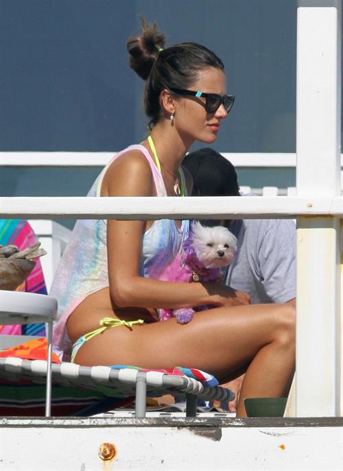 Alessandra Ambrosio playing beach volleyball in Malibu on July 7, 2012 