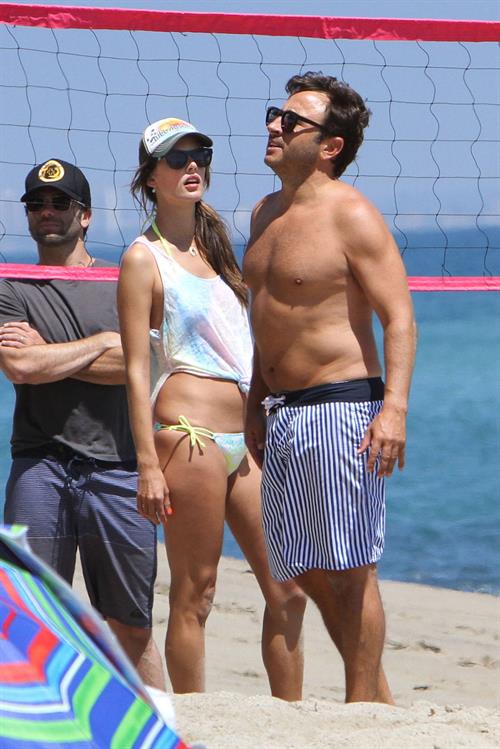 Alessandra Ambrosio playing beach volleyball in Malibu on July 7, 2012 