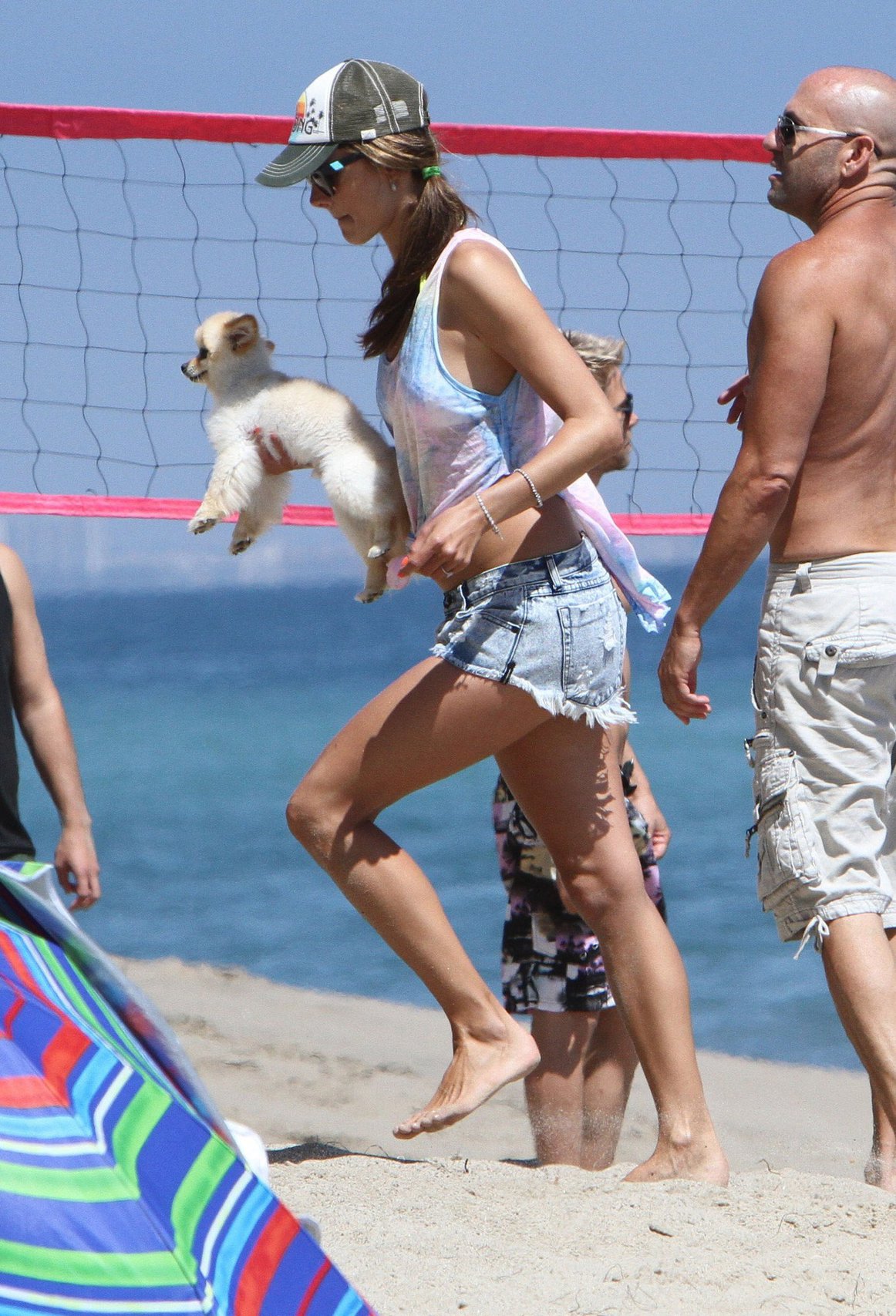 Alessandra Ambrosio playing beach volleyball in Malibu on July 7, 2012 