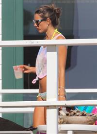 Alessandra Ambrosio playing beach volleyball in Malibu on July 7, 2012 
