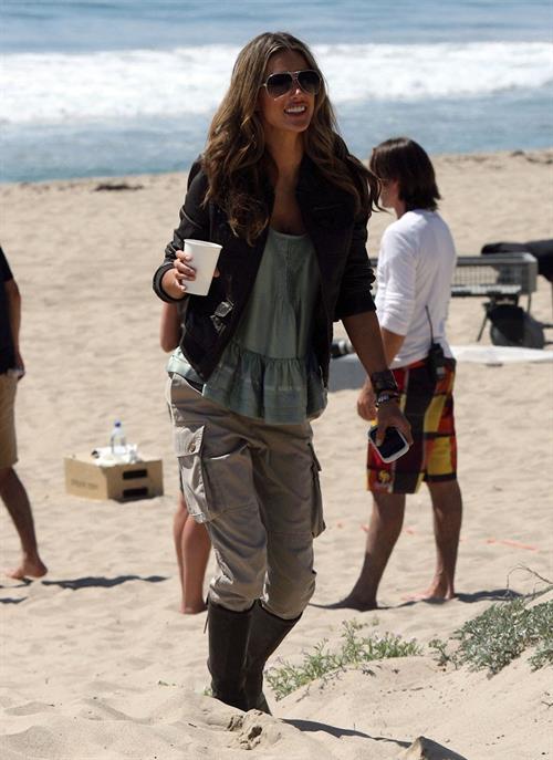 Alessandra Ambrosio photoshoot on the beach in Malibu