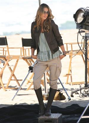 Alessandra Ambrosio photoshoot on the beach in Malibu