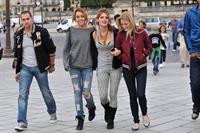 Ashley Greene and Miley Cyrus in Paris France on September 6, 2010 