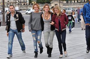 Ashley Greene and Miley Cyrus in Paris France on September 6, 2010 