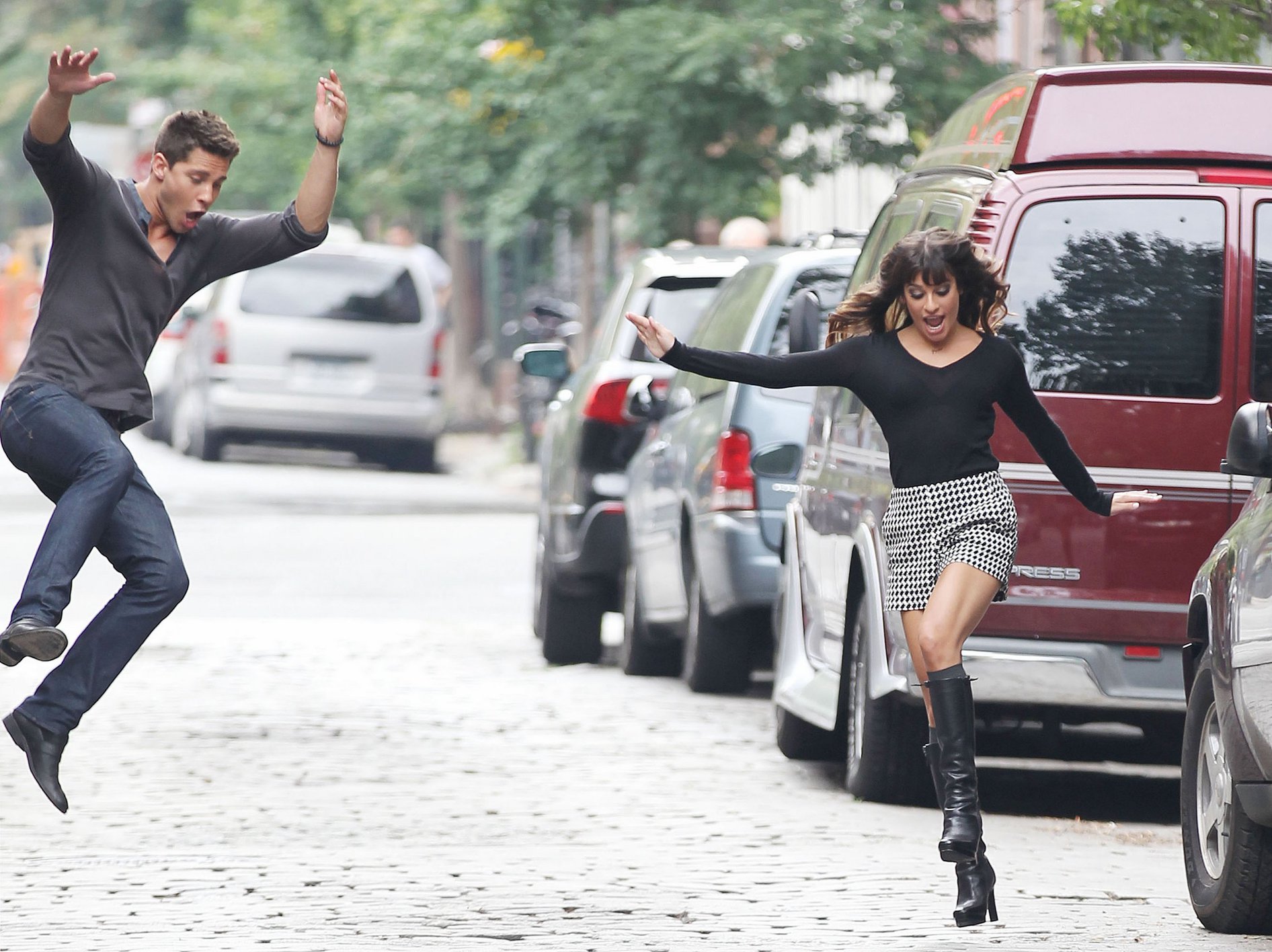 Lea Michele - On the Set of Glee - August 12, 2012