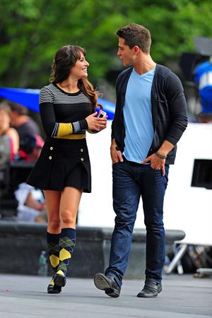 Lea Michele On the Glee set in Washington Square Park, NYC - August 11 2012