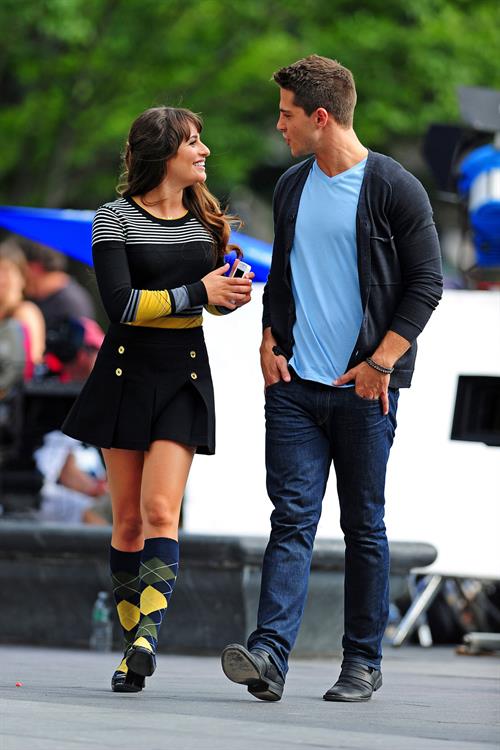 Lea Michele On the Glee set in Washington Square Park, NYC - August 11 2012
