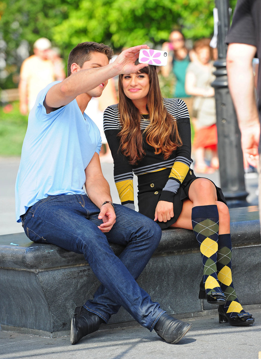 Lea Michele On the Glee set in Washington Square Park, NYC - August 11 2012