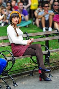 Lea Michele On the Glee set in Washington Square Park, NYC - August 11 2012