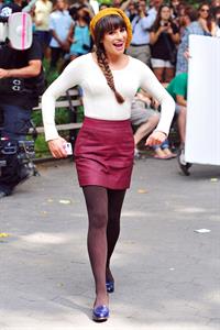 Lea Michele On the Glee set in Washington Square Park, NYC - August 11 2012