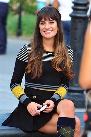 Lea Michele On the Glee set in Washington Square Park, NYC - August 11 2012