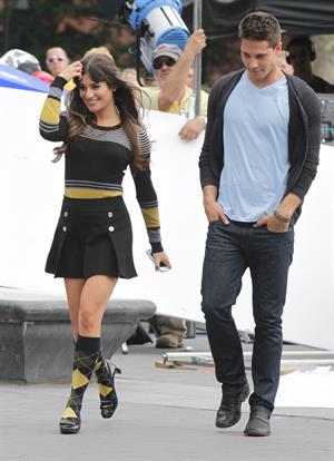 Lea Michele On the Glee set in Washington Square Park, NYC - August 11 2012