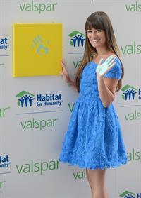 Lea Michele - Valspar Hands For Habitat Unveiling in New York - July 20, 2012